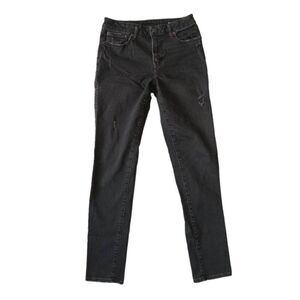 American Eagle Charcoal Wash Skinny Leg Distressed Denim Jeans Men's Size 30X32